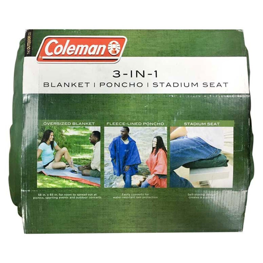 Coleman All Outdoors 3-in-1 Camping Blanket Poncho Stadium Seat Model 8817-308