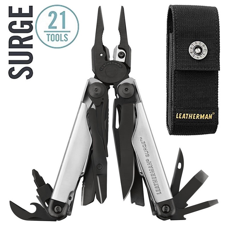 LEATHERMAN SURGE BLACK AND SILVER 