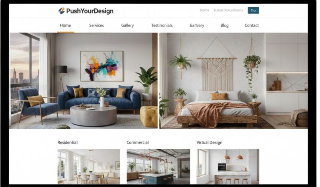 PushYourDesign.com interior design platform overview.