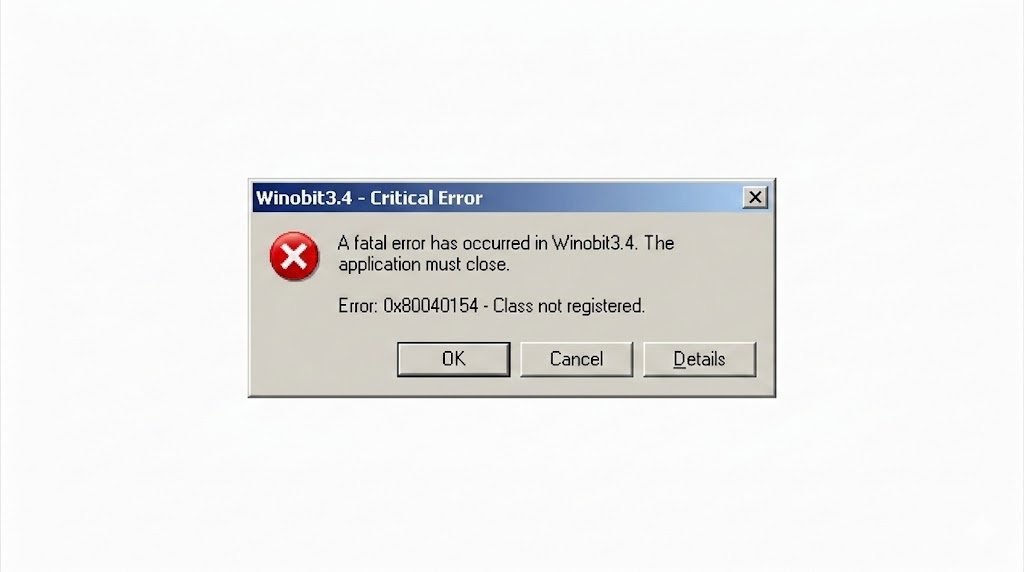 winobit3.4 software error alert example.